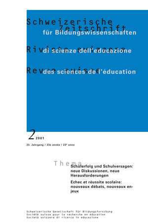 					View Vol. 23 No. 2 (2001): Schulerfolg und Schulversagen: neue Diskussionen, neue Herausforderungen
				
