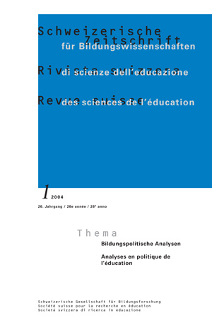 					View Vol. 26 No. 1 (2004): Bildungspolitische Analysen
				