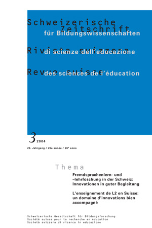 					View Vol. 26 No. 3 (2004): Fremdsprachenlern- und –lehrfoschung in der Schweiz: Innovationen in guter Begleitung
				